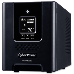 CyberPower PR3000LCDSL Mini-Tower UPS, UL Rated, Multi-function LCD panel, 6 NEMA 5-20R, 1 NEMA L5-30R